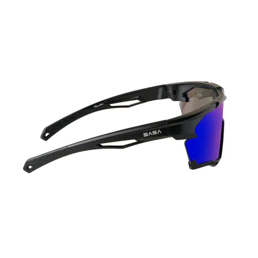 SASA Phantom Matte Black Frame Blue Revo Lens Sports Sunglasses