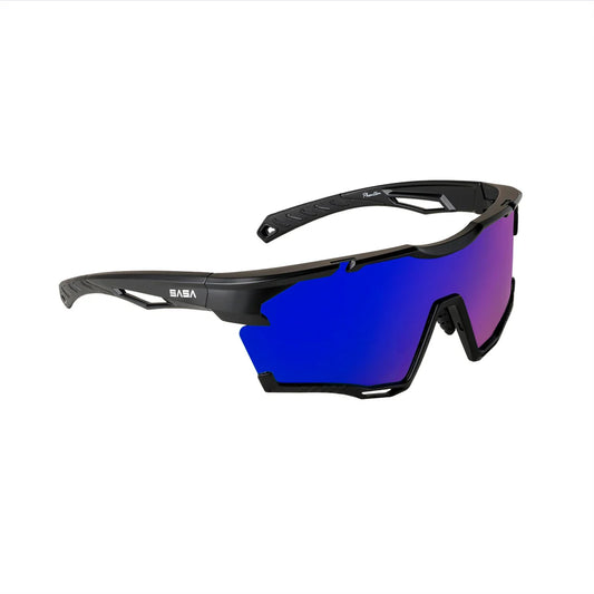 SASA Phantom Matte Black Frame Blue Revo Lens Sports Sunglasses