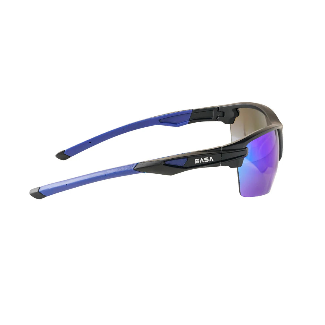 SASA Predator Matte Black Frame Blue Lens Sports Sunglasses