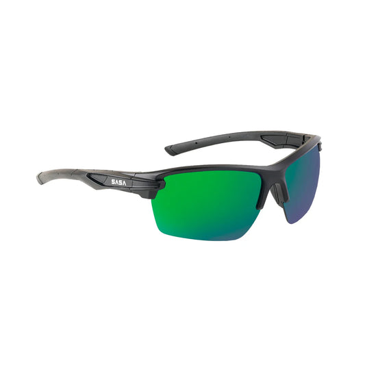 SASA Predator Matte Black Frame Lens Green Sports Sunglasses