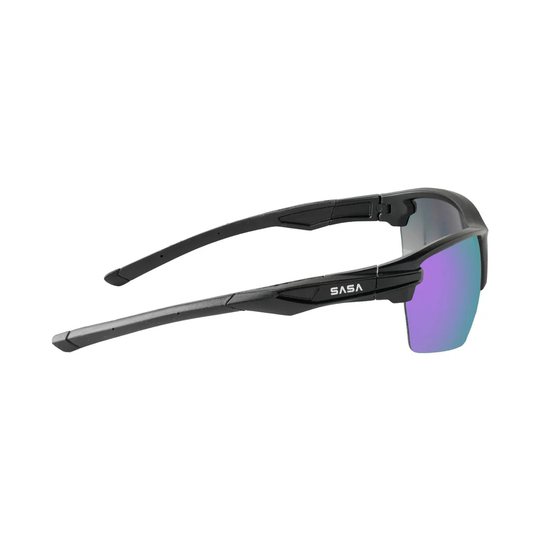 SASA Predator Matte Black Frame Purple Lens Sports Sunglasses