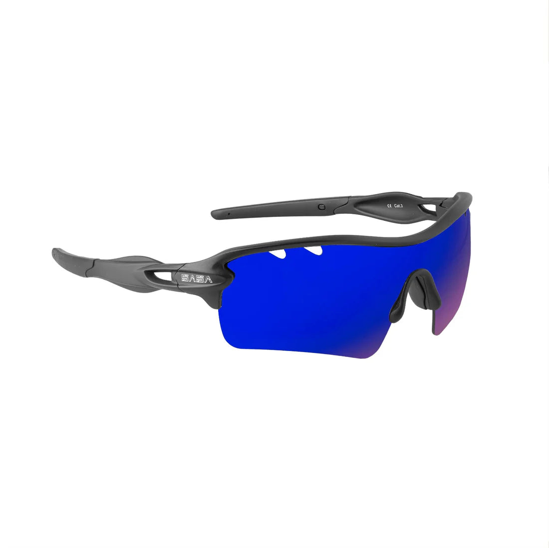 SASA Discovery Men’s Black Frame Blue Lens Sports Sunglasses