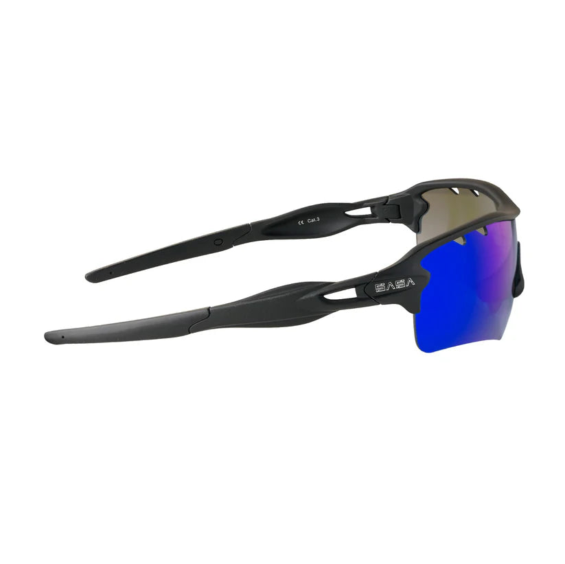 SASA Discovery Men’s Black Frame Blue Lens Sports Sunglasses
