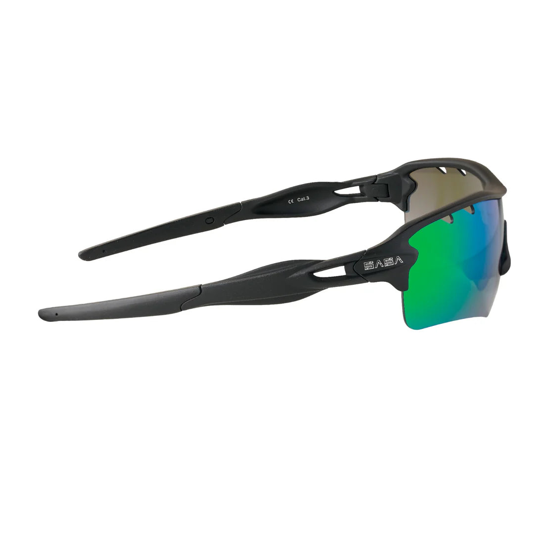 SASA Discovery Men’s Black Frame Green Lens Sports Sunglasses