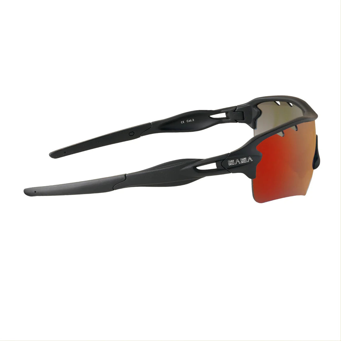 SASA Discovery Men’s Black Frame Red Lens Sports Sunglasses