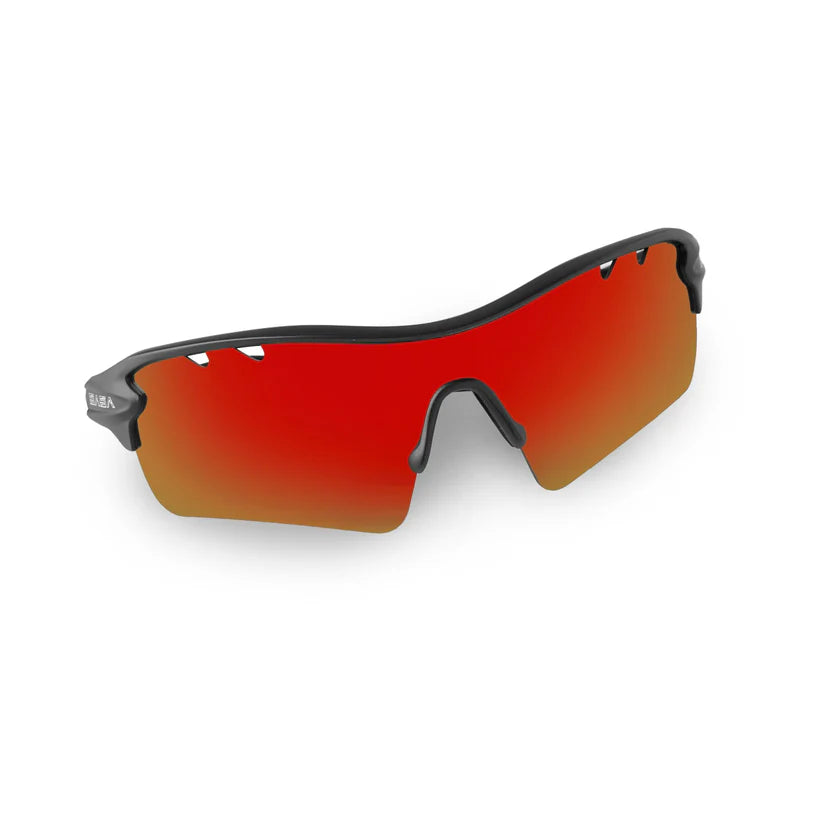 SASA Discovery Men’s Black Frame Red Lens Sports Sunglasses