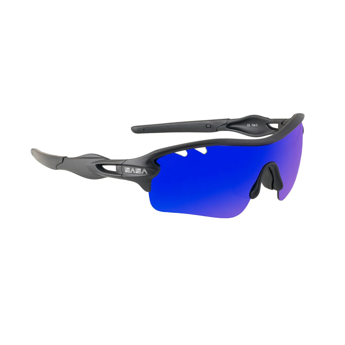 SASA Discovery Youth Black Frame Blue Lens Sports Sunglasses