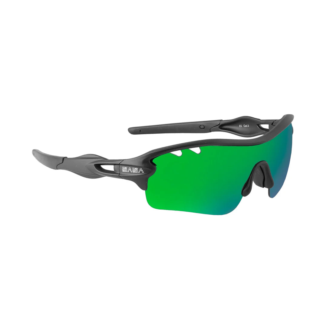 SASA Discovery Youth Black Frame Green Lens Sports Sunglasses