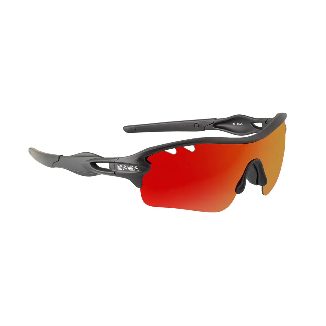 SASA Discovery Youth Black Frame Red Lens Sports Sunglasses