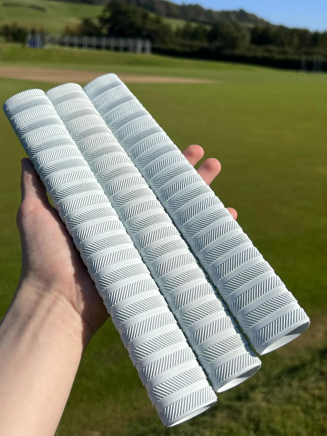 Chevron Cricket Bat Grip (White Color)