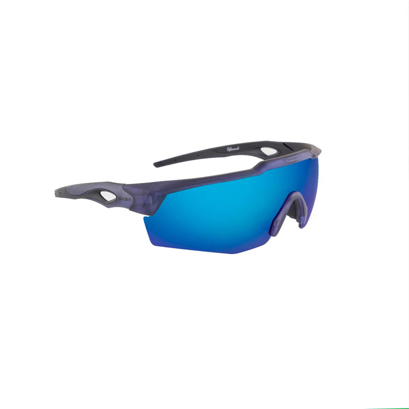 SASA Rebound Translucent Blue Frame Ice Blue Revo Lens Sports Sunglasses