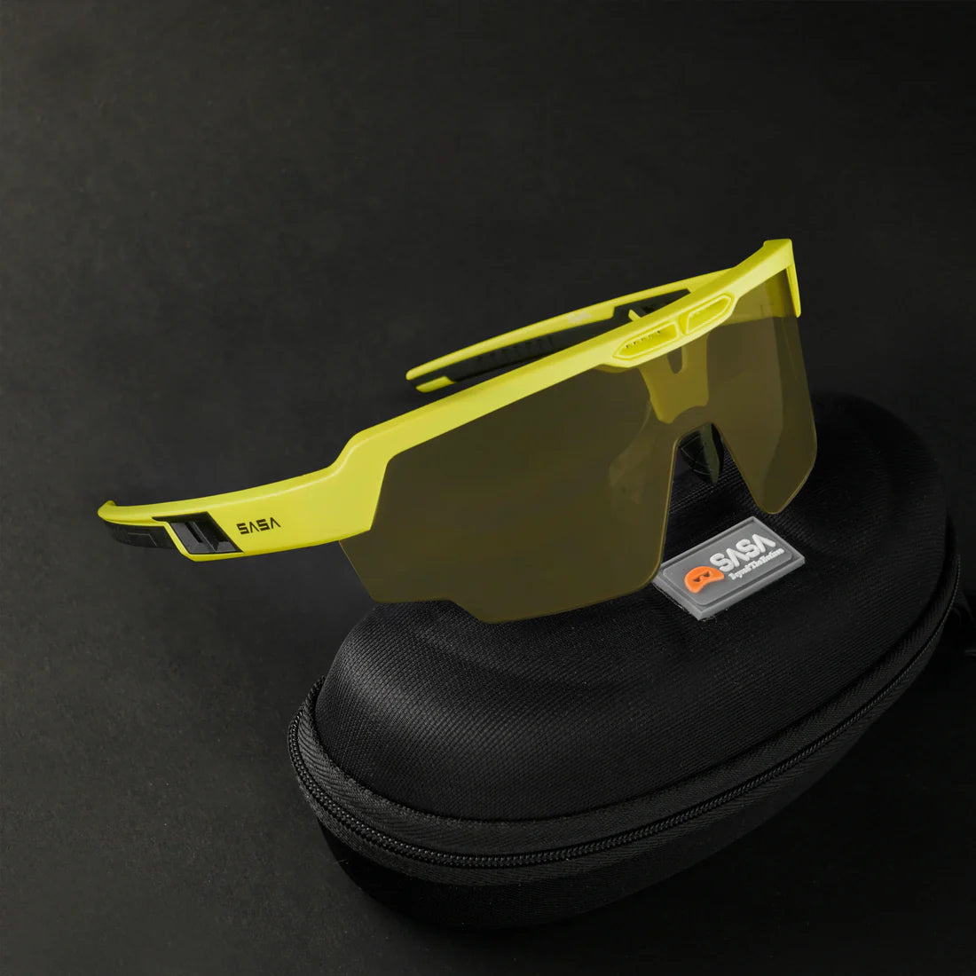 SASA Raptor Neon Yellow Frame Night Vision Lens Sports Sunglasses