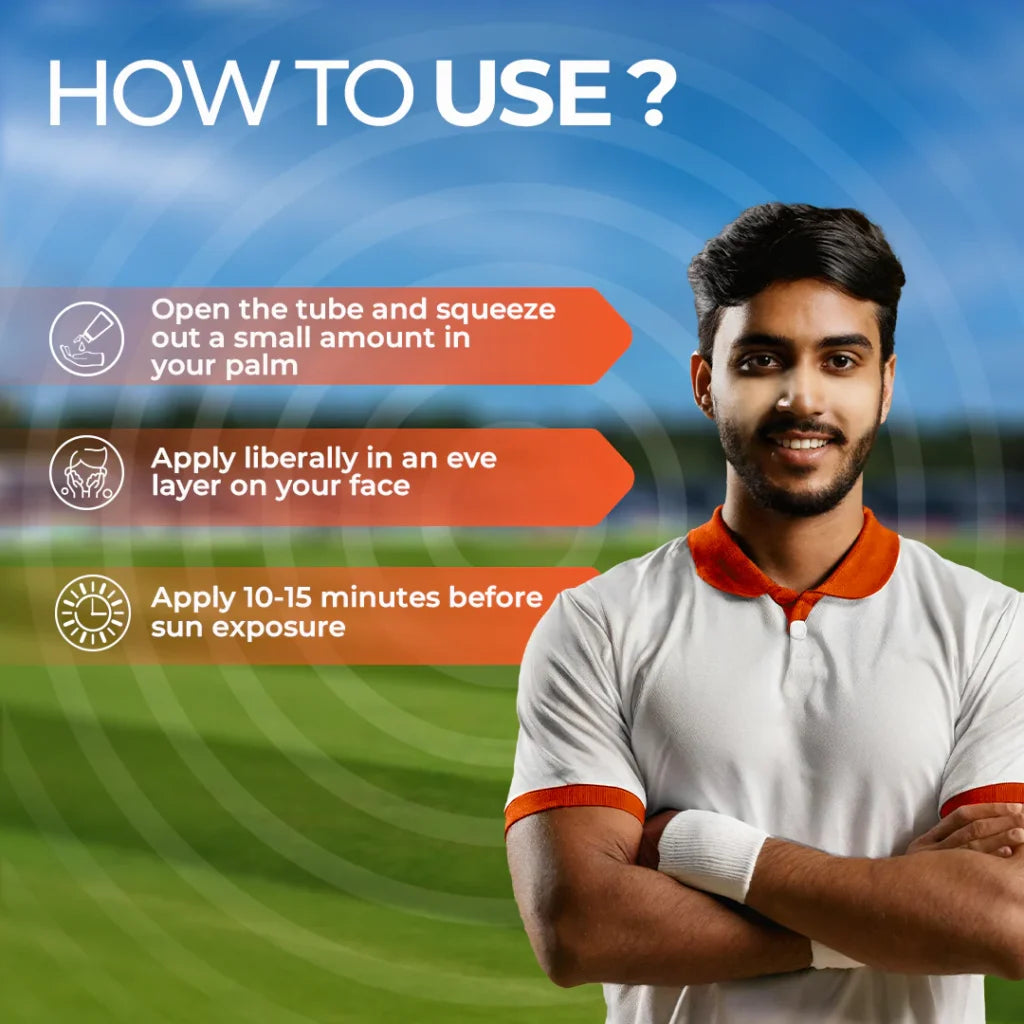 Elemnt Brown Zinc Sunscreen for Cricketers