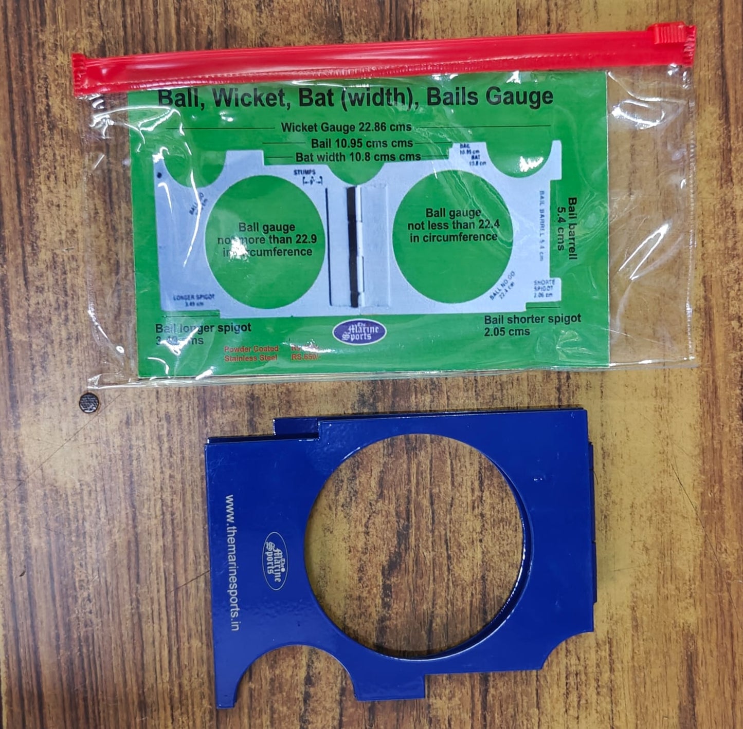 4 in 1 Cricket Ball, Wicket, Bails, Bat Guage