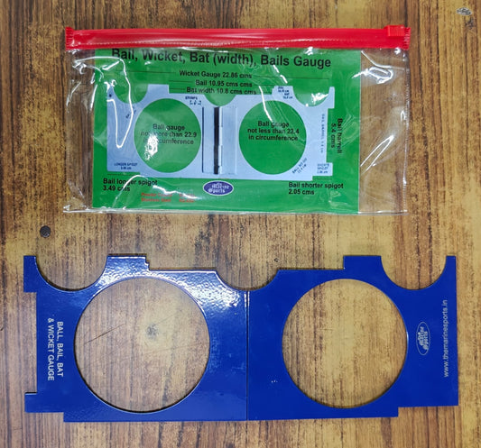 4 in 1 Cricket Ball, Wicket, Bails, Bat Guage