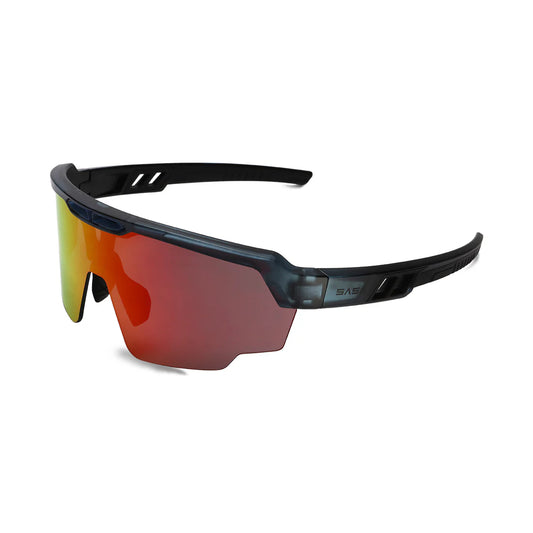 SASA Raptor Translucent Blue Frame Red Revo Lens Sports Sunglasses