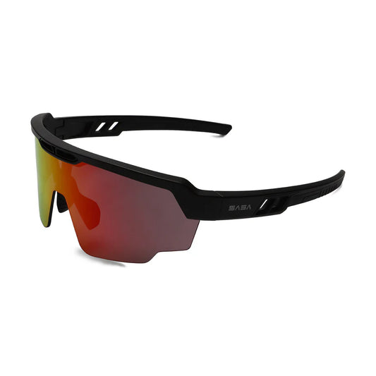 SASA Raptor Matte Black Frame Red Revo Lens Sports Sunglasses