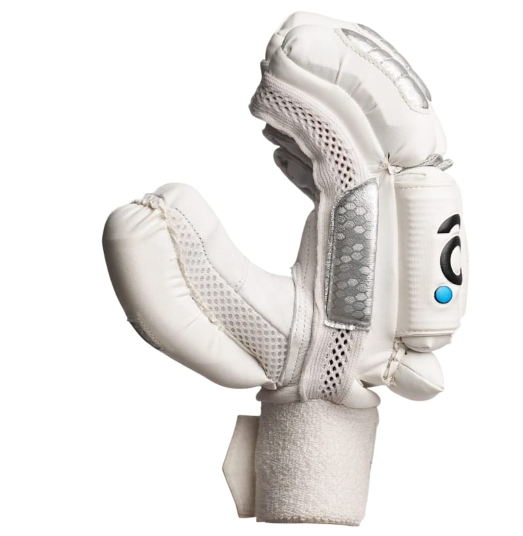 GAB Turbogrip Blue Cricket Batting Gloves (White)