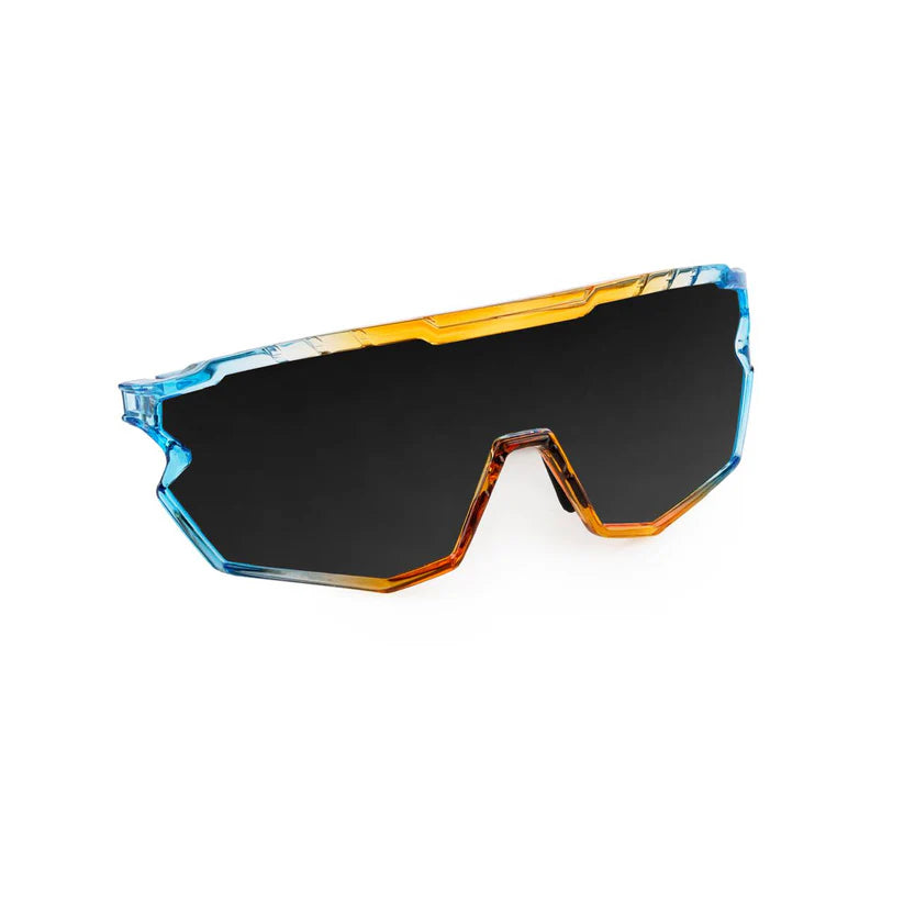 SASA Z-Series Prismatic Blue/Orange Frame Smoke Black Lens Sports Sunglasses